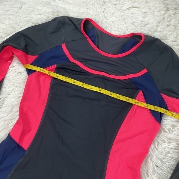 Lululemon Trail Bound Long Sleeve Deep Coal / Deep Navy Electric Coral - Picture 4 of 7